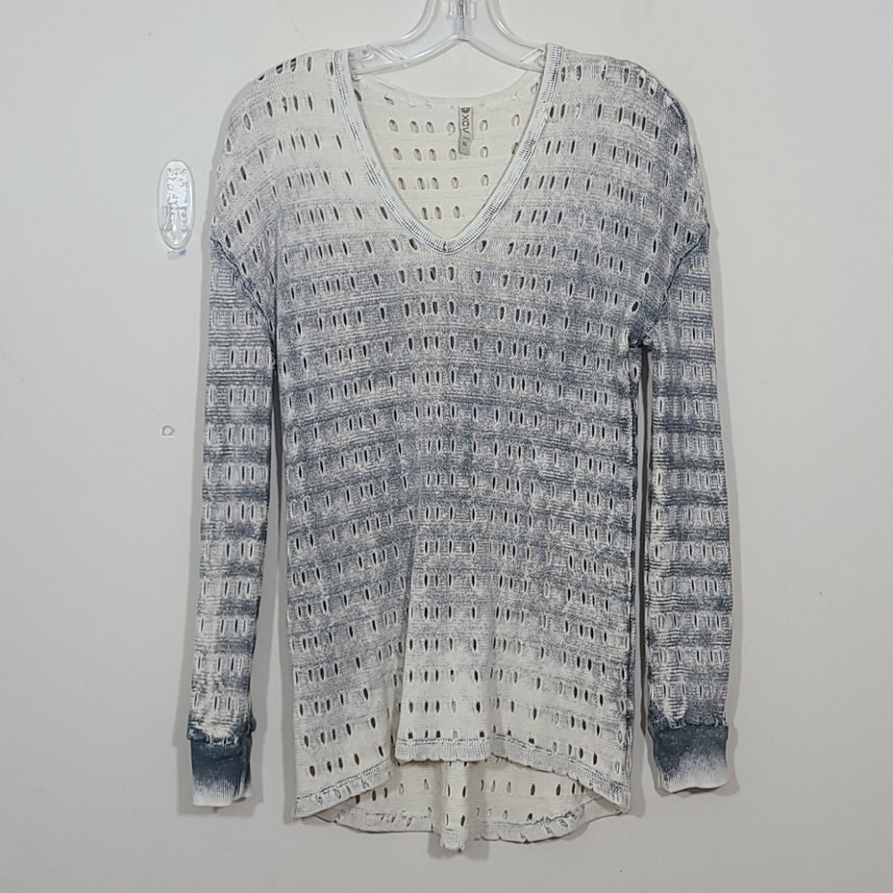 XCVI Long Sleeves Desstresse Tie Dye Top Size XS